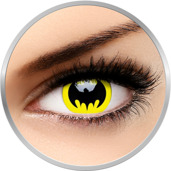 Crazy Bat Crusader – lentile de contact colorate galbene anuale – 360 purtari (2 lentile/cutie) brand ColourVUE cu comanda online