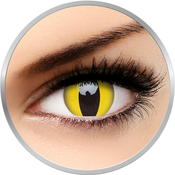 Crazy Cat Eye | lentile de contact colorate galbene anuale – 360 purtari (2 lentile/cutie) brand ColourVUE cu comanda online