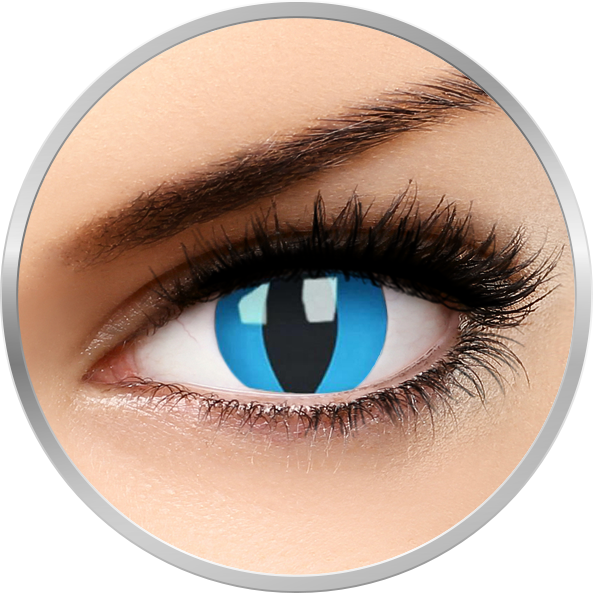 Crazy Cheshire Cat – lentile de contact colorate albastre anuale – 360 purtari (2 lentile/cutie) brand ColourVUE cu comanda online