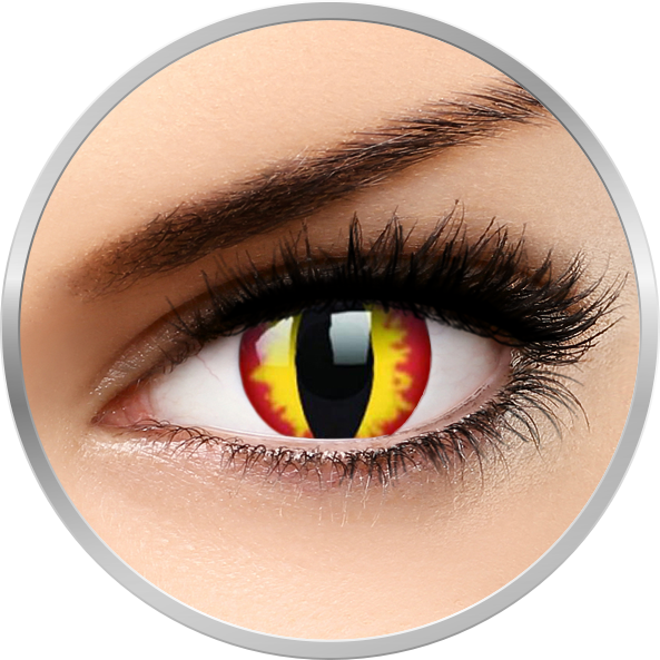 Crazy Dragon Eyes – lentile de contact colorate galbene anuale – 360 purtari (2 lentile/cutie) brand ColourVUE cu comanda online