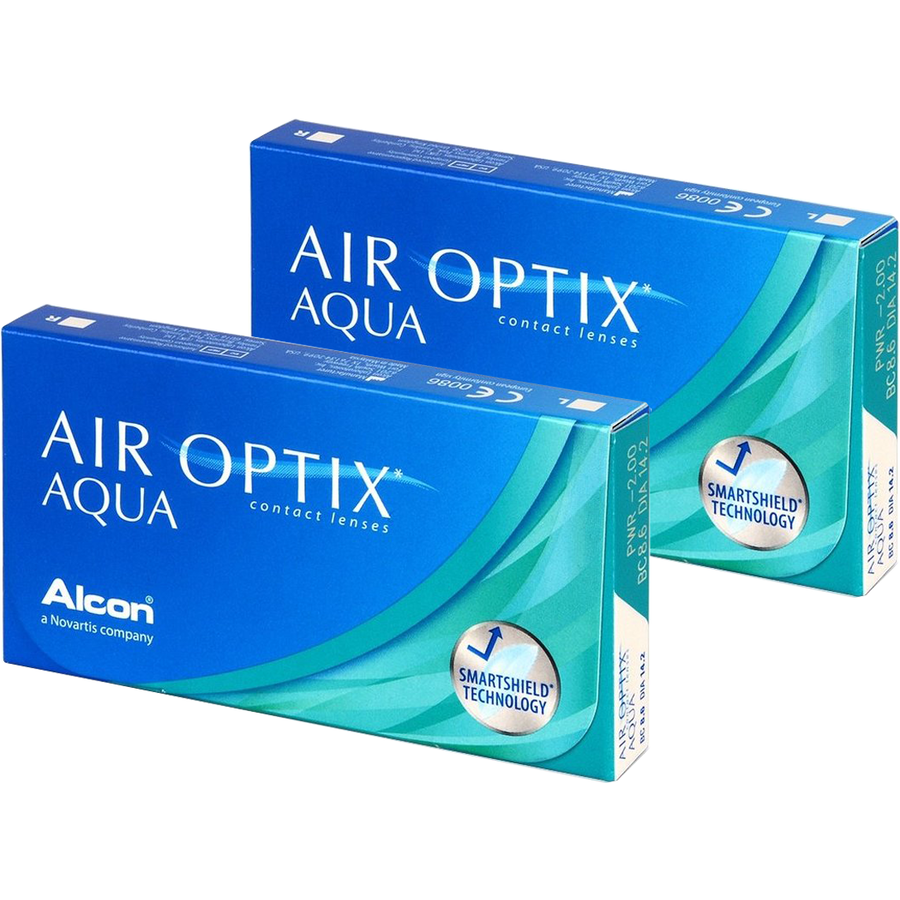 Lentile de contact cu dioptrii 2 x Alcon / Ciba Vision Air Optix Aqua lunare 3 lentile / cutie cu comanda online