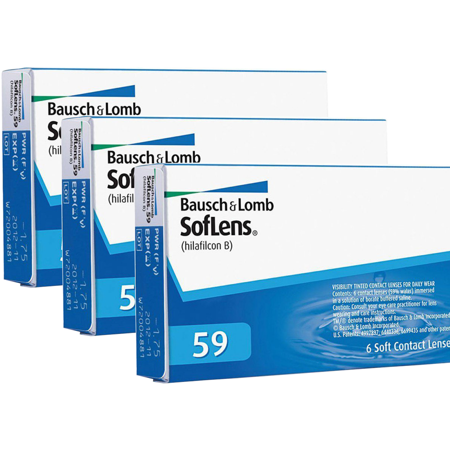 Lentile de contact cu dioptrii 3 x Bausch & Lomb SofLens 59 lunare – 6 lentile / cutie cu comanda online