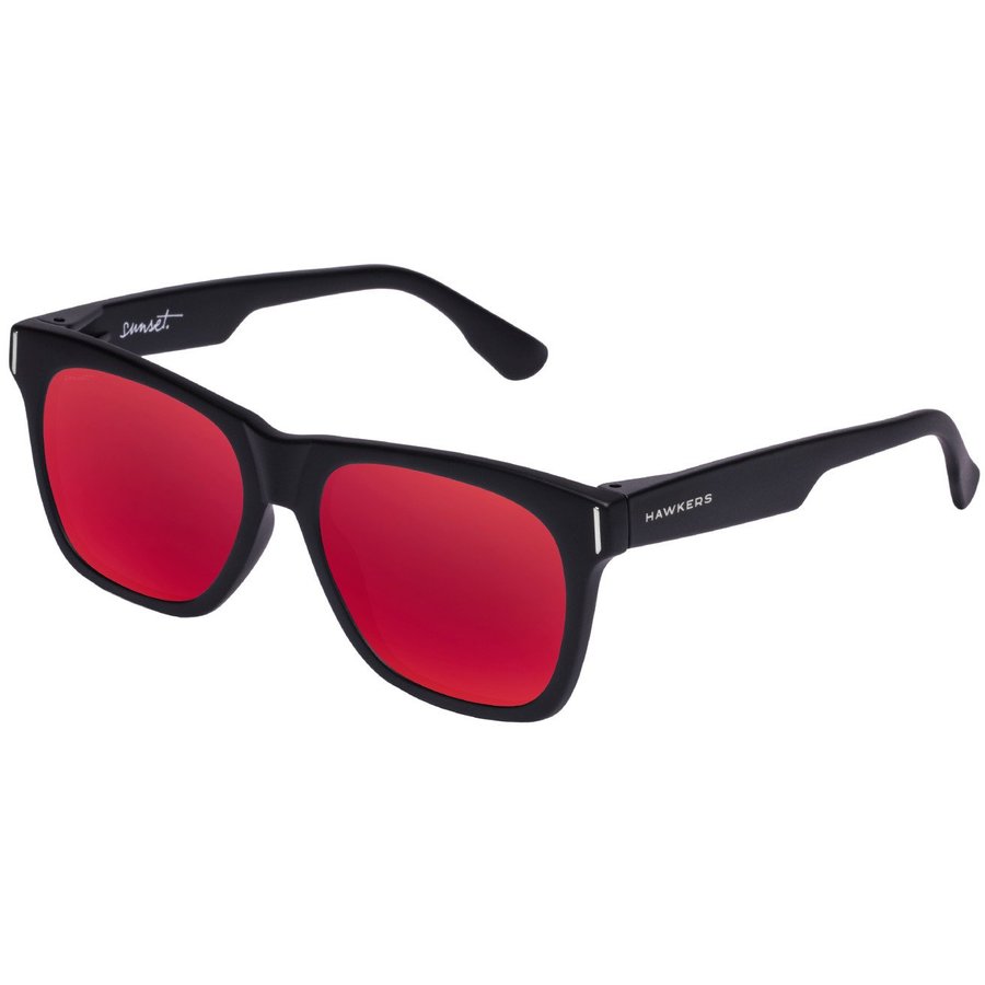 Ochelari de soare unisex Hawkers SUN10 Carbon Black Red Sunset Rectangulari originali cu comanda online