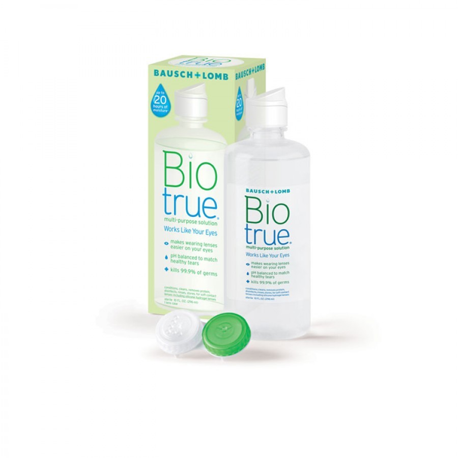 Solutie intretinere lentile de contact Biotrue 300 ml + suport lentile cadou marca Bausch & Lomb cu comanda online