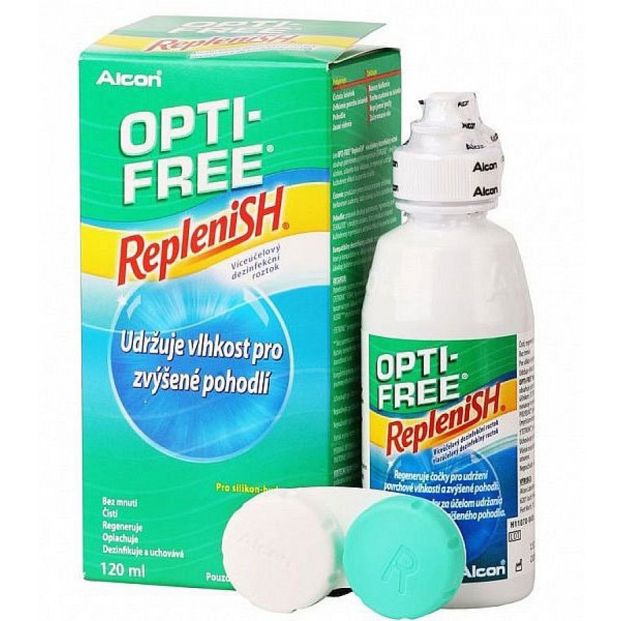 Solutie intretinere lentile de contact Opti-Free RepleniSH 120 ml + suport lentile cadou marca Alcon / Ciba Vision cu comanda online