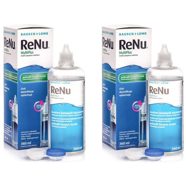 Solutie intretinere lentile de contact Renu Multi-Purpose 2 x 360 ml + suport lentile cadou marca Bausch & Lomb cu comanda online