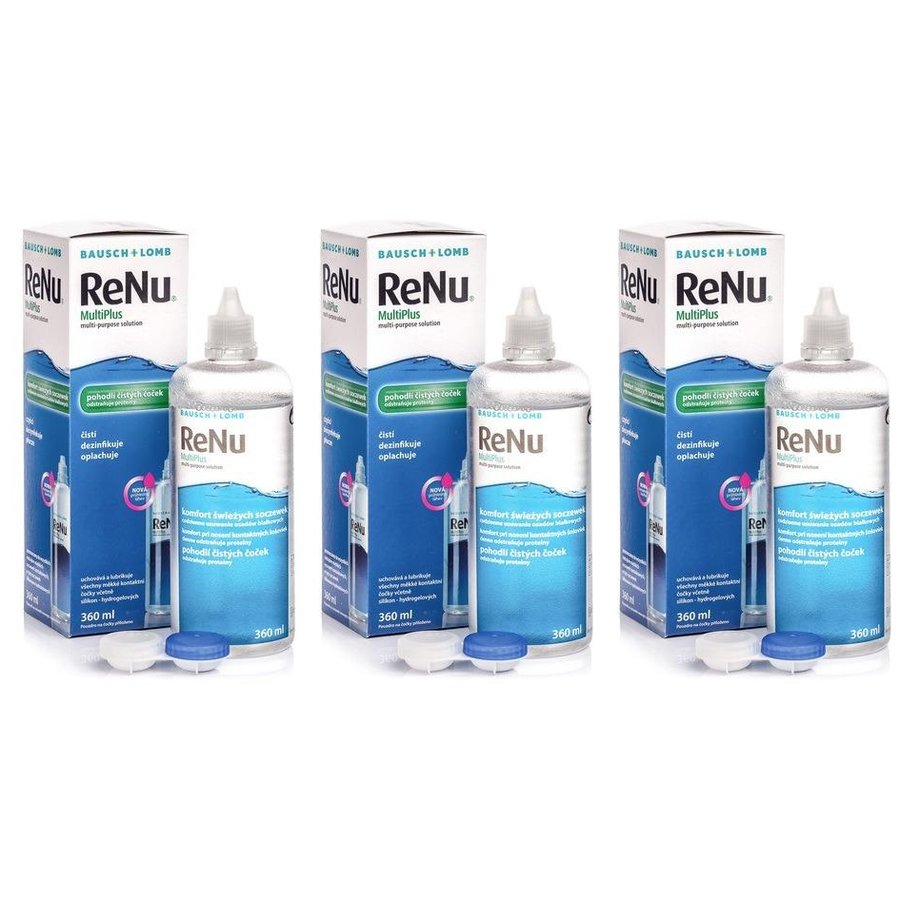Solutie intretinere lentile de contact Renu Multi-Purpose 3 x 360 ml + suport lentile cadou marca Bausch & Lomb cu comanda online